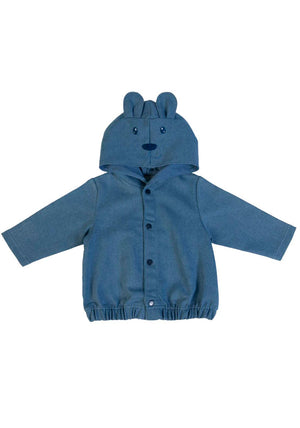 FS Baby Boy Dog Long Sleeve Hooded Jacket, Blue