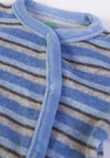 FS Baby Boy Dino Stripe Fleece Babygrow, Blue