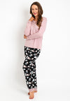 The Serafina Collection Heart Print Long Sleeve Pyjama Set, Blush