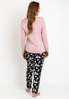 The Serafina Collection Heart Print Long Sleeve Pyjama Set, Blush