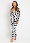 Serafina Collection Animal Print Pyjama Set, White and Black
