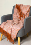 Furn Weaver Herringbone Medium Tassle Throw, Rust