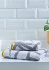 Fusion Leda Jacquard Towel, Grey & Ochre