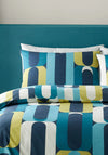 Fusion Orea Retro Geometric Duvet Cover Set, Blue