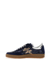 Another Trend Suede Leather Crackled Glitter Trainers, Navy