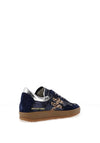 Another Trend Suede Leather Crackled Glitter Trainers, Navy