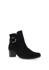 Gabor Comfort Suede Leather Buckle Detail Ankle Boot, Black
