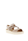 Gabor Leather Multi Velcro Strap Sandals, Natural