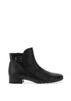 Gabor Comfort Leather Low Heel Buckle Ankle Boot, Black