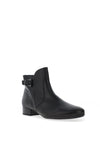 Gabor Comfort Leather Low Heel Buckle Ankle Boot, Black
