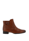 Gabor Comfort Leather Low Heel Buckle Ankle Boot, Brown