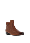 Gabor Comfort Leather Low Heel Buckle Ankle Boot, Brown