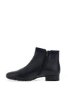Gabor Comfort Leather Low Heel Zip Ankle Boot, Navy
