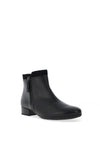 Gabor Comfort Leather Low Heel Zip Ankle Boot, Black