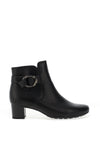 Gabor Comfort Leather Buckle Detail Ankle Boot, Black