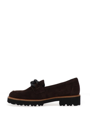 Gabor Suede Leather Loafers, Dark Brown