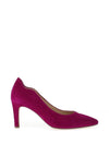 Gabor Suede Scallop Trim Pointed Court Shoes, Orchid