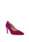 Gabor Suede Scallop Trim Pointed Court Shoes, Orchid