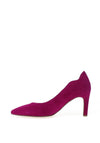 Gabor Suede Scallop Trim Pointed Court Shoes, Orchid