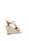 Gabor Leather T-Bar Woven Wedge Sandals, White
