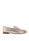 Gabor Comfort Pebbled Leather Link Loafers, Metal