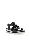 Gabor Leather Velcro Multi Strap Sandals, Black