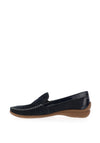 Gabor Comfort Pebbled Leather Slip On Comfort Shoes, Navy