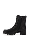 Gabor Leather Zip Front Military Boots, Black