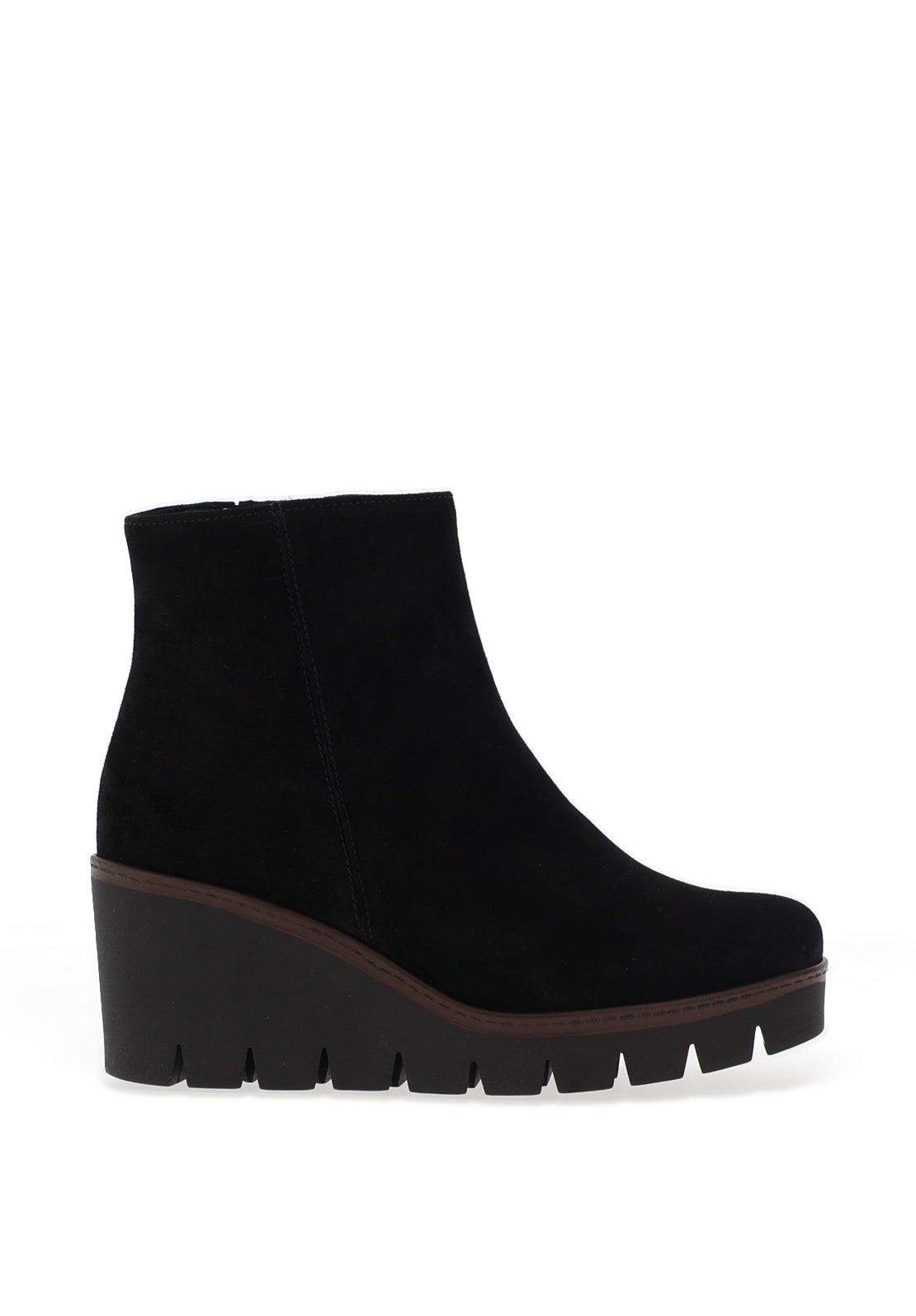 Gabor Suede Wedge Ankle Boots, Black
