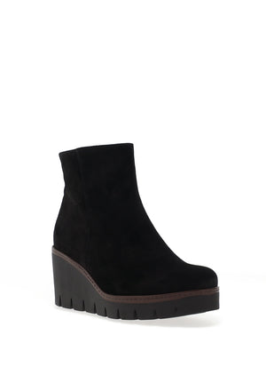 Gabor Suede Wedge Ankle Boots, Black
