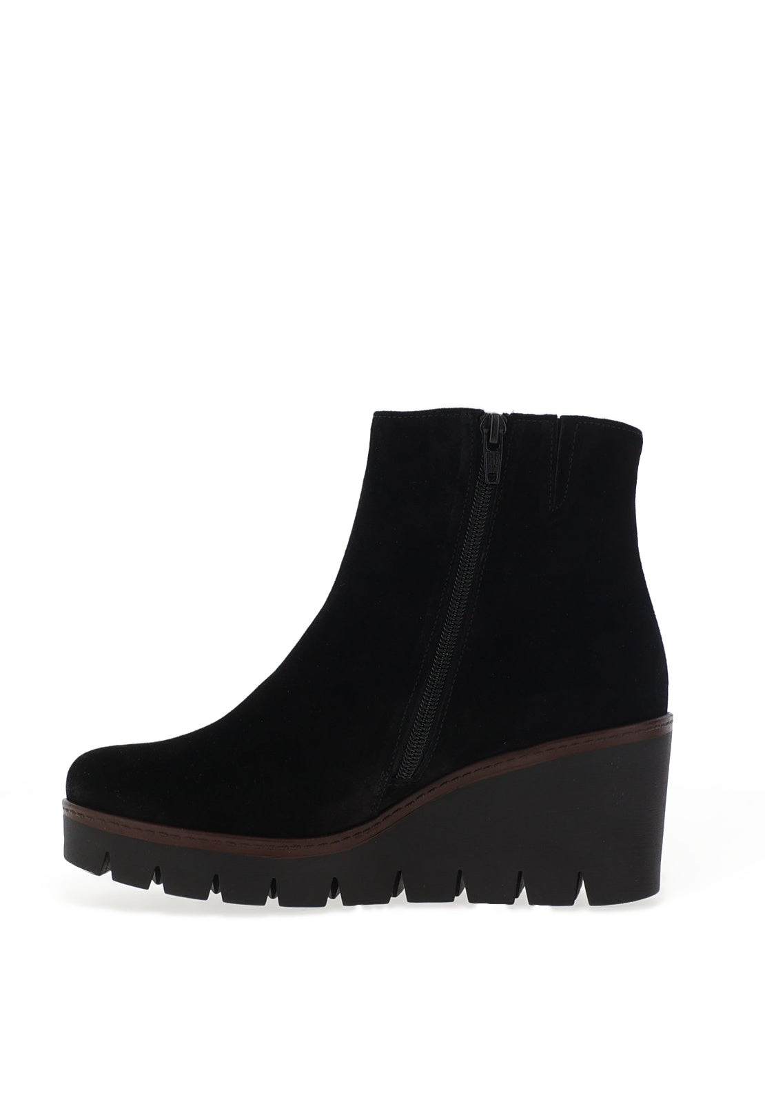 Gabor Suede Wedge Ankle Boots, Black