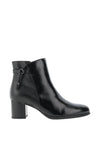 Gabor Patent Block Heeled Ankle Boots, Black