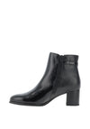 Gabor Patent Block Heeled Ankle Boots, Black