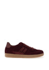 Gabor Suede Leather Laced Trainers, Wine
