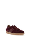 Gabor Suede Leather Laced Trainers, Wine