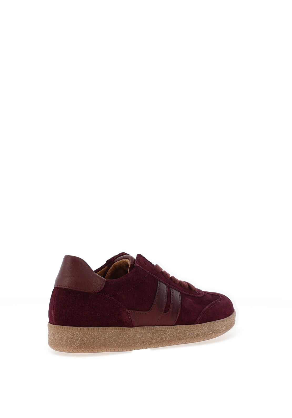 Gabor Suede Leather Laced Trainers, Burgundy