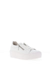 Gabor Leather Ribbed Chunky Sole Trainers, White