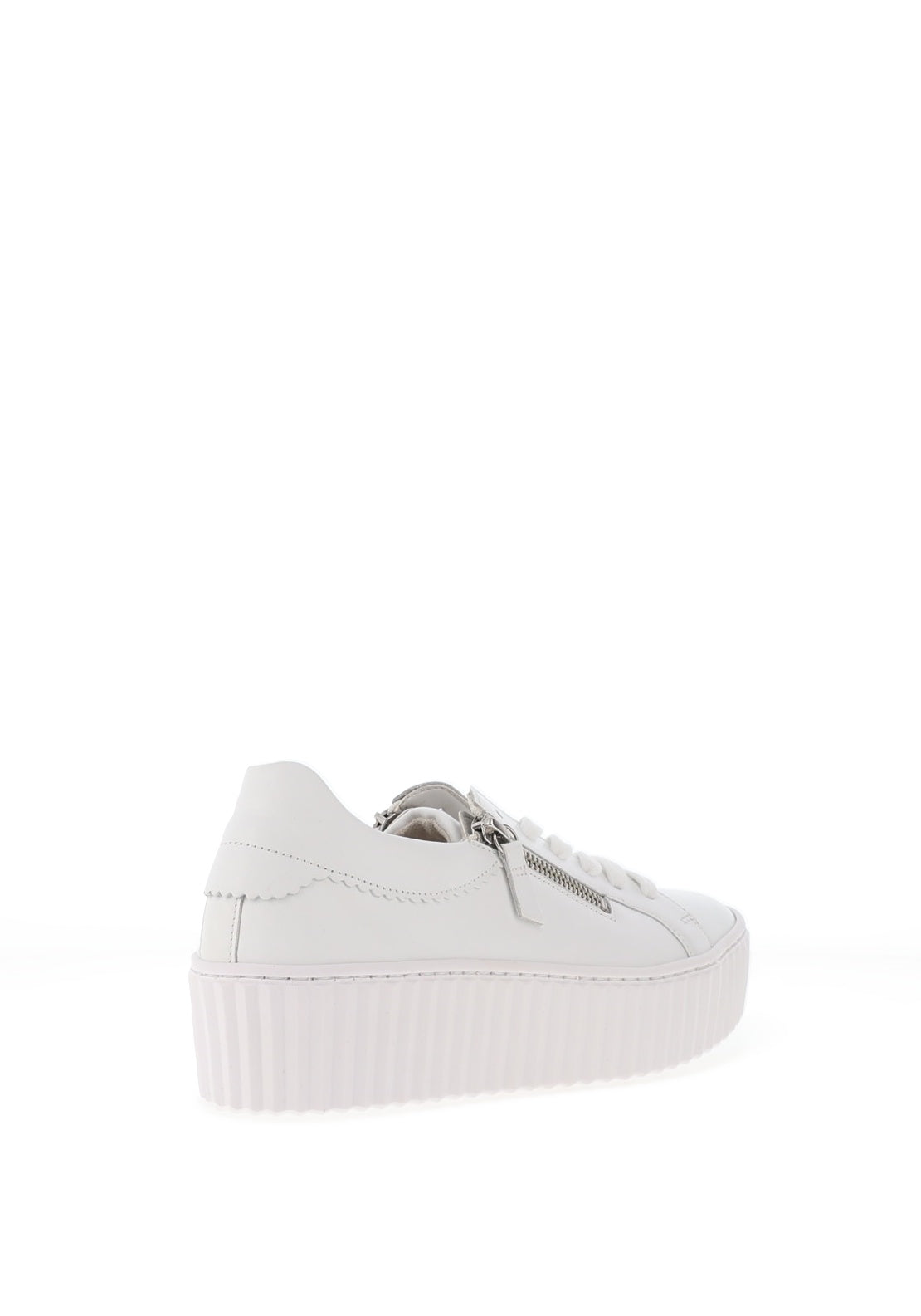 Gabor Leather Ribbed Chunky Sole Trainers, White