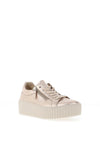Gabor Leather Ribbed Chunky Sole Trainers, Rose Gold