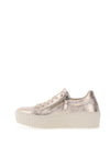 Gabor Leather Ribbed Chunky Sole Trainers, Rose Gold