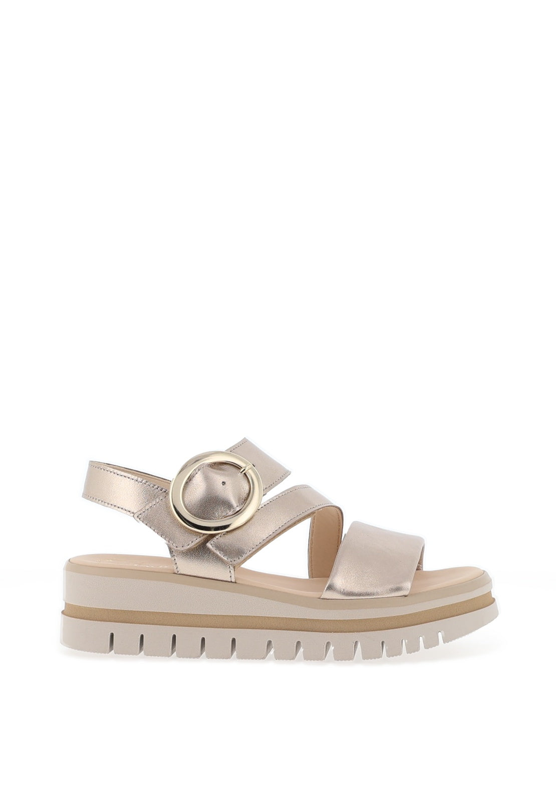 Gabor Leather Platform Sandals, Gold