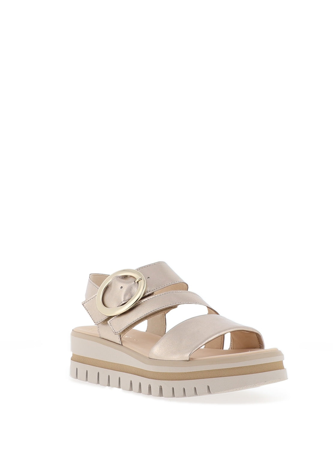 Gabor Leather Platform Sandals, Gold