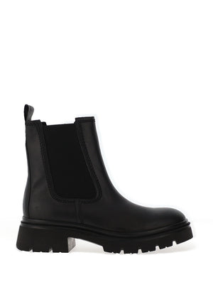 Gabor Leather Chunky Chelsea Boots, Black