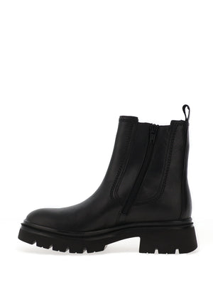 Gabor Leather Chunky Chelsea Boots, Black