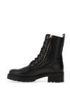 Gabor Zip Detail Lace Up Military Boots, Black