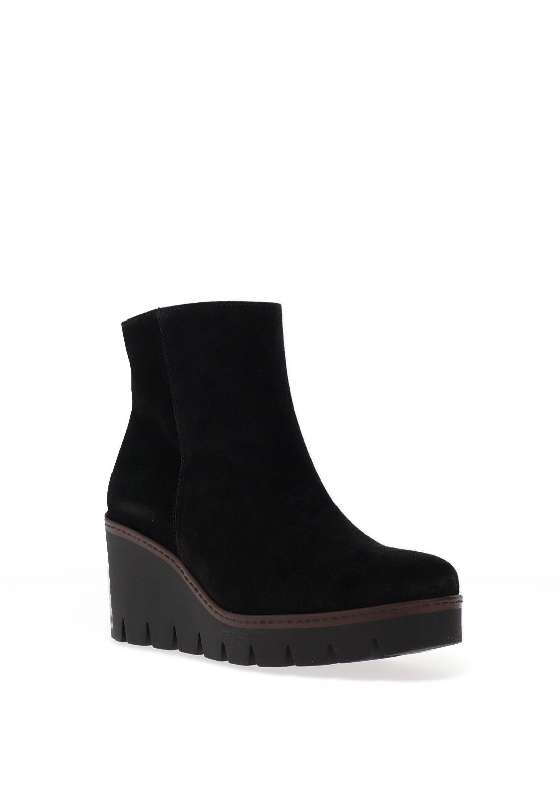 Gabor Suede Wedge Ankle Boots, Black