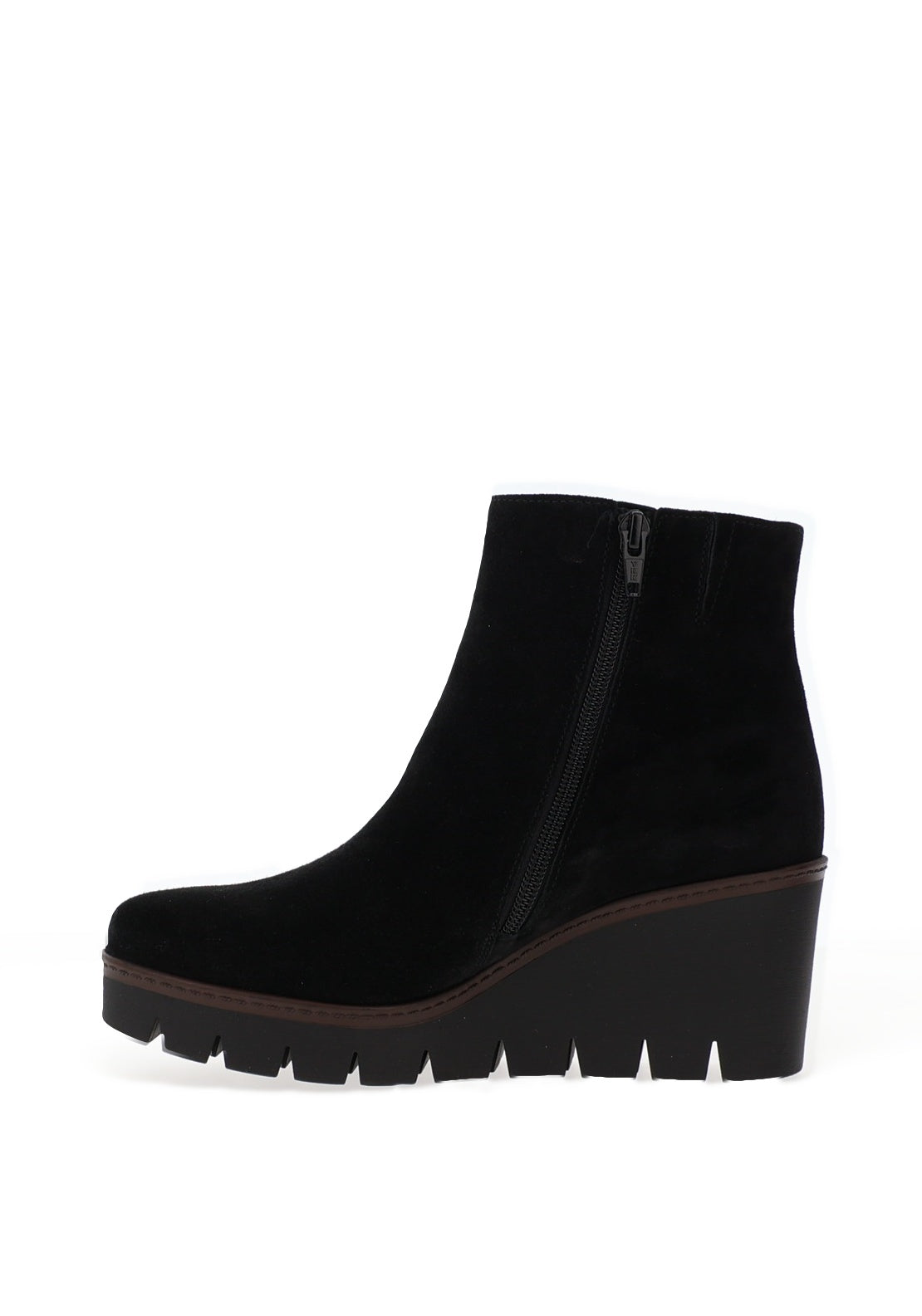 Gabor Suede Wedge Ankle Boots, Black