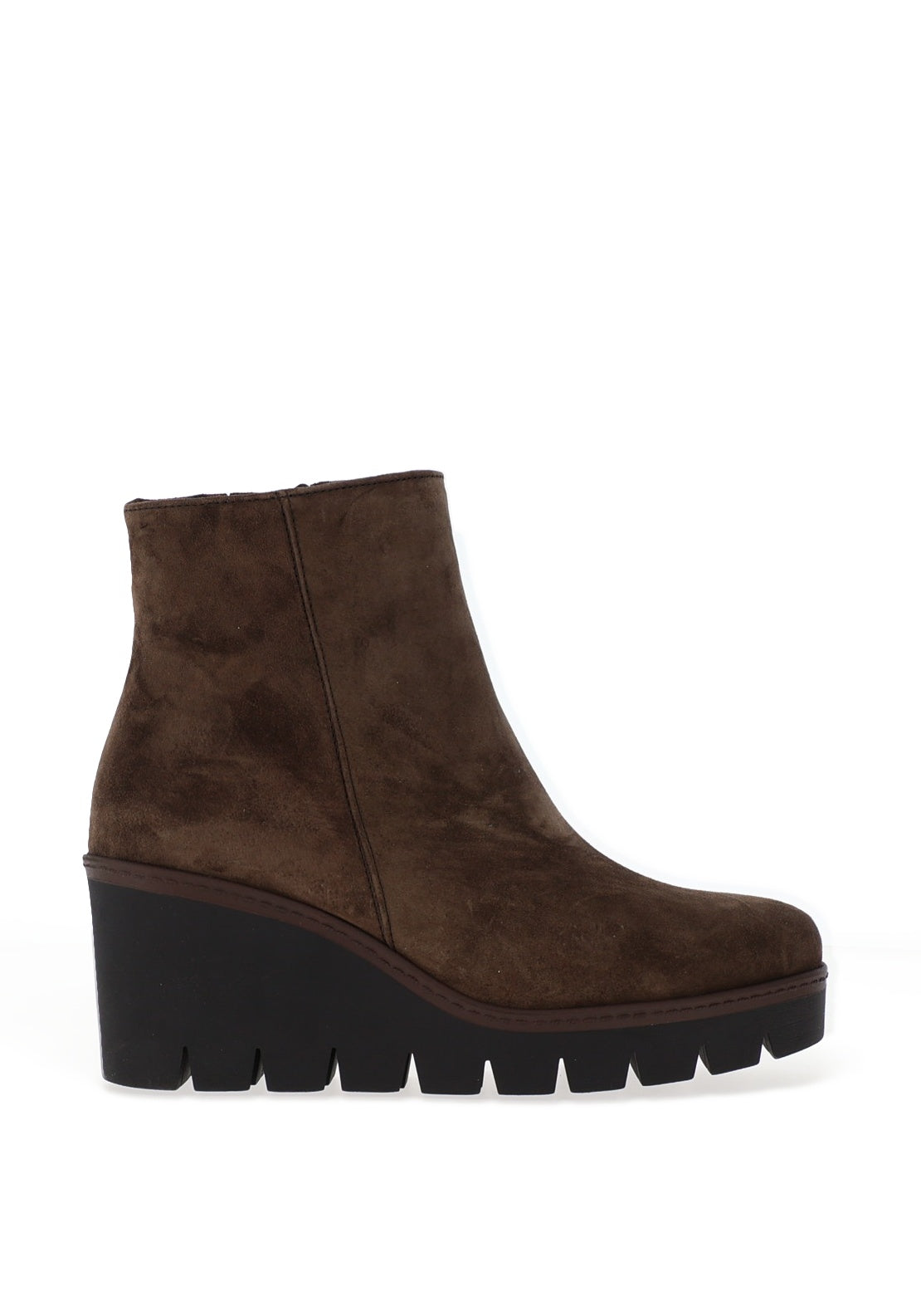 Gabor Suede Wedge Ankle Boots, Brown