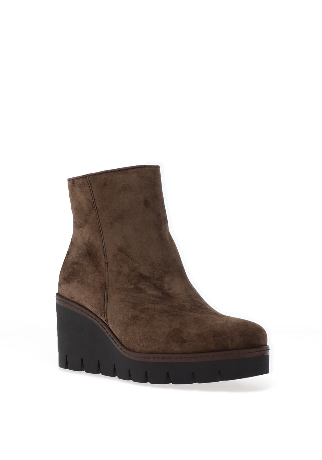 Gabor Suede Wedge Ankle Boots, Brown