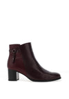 Gabor Leather Tassel Block Heel Ankle Boots, Wine